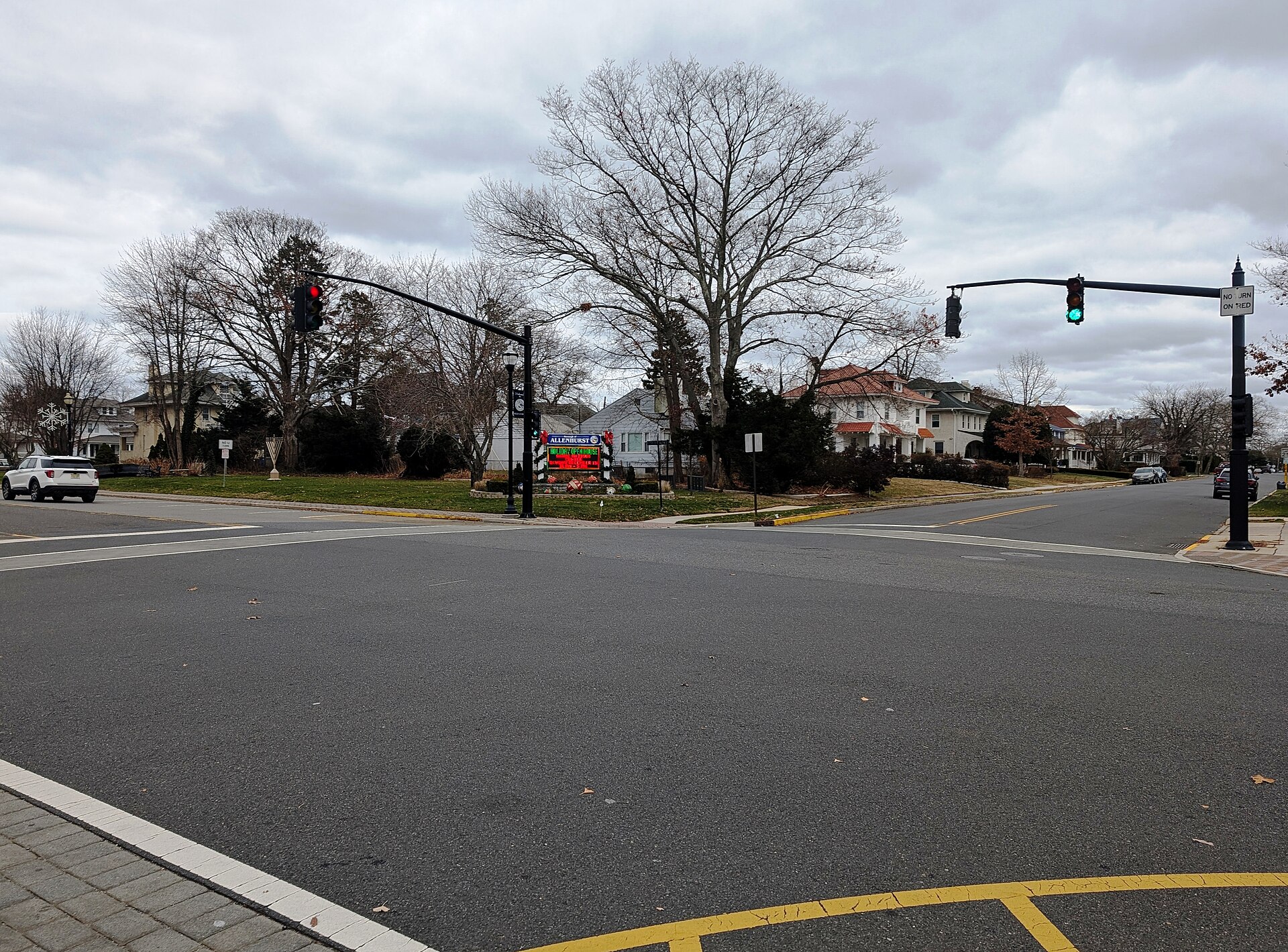 Intersection of Main Street and Corlies Avenue in Allenhurst, New Jersey